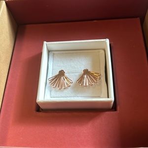 Aurate Deco Fan Earrings Rose Gold Vermeil